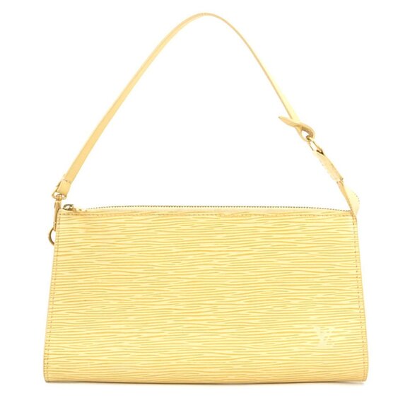 LOUIS VUITTON Beige Leather Pouch - Picture 1 of 5